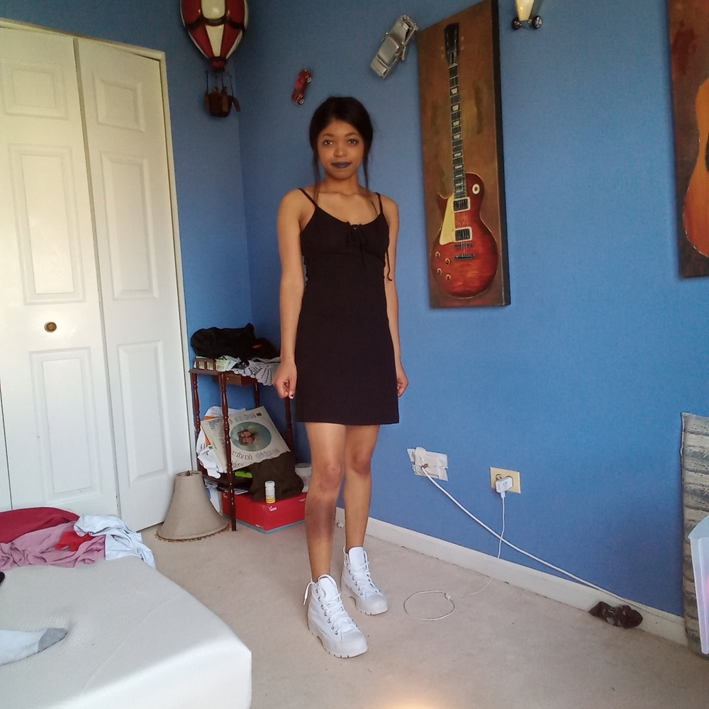 Simple Black Strappy Dress